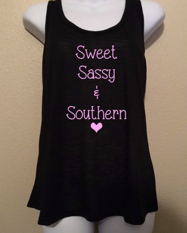 Sweet Sassy and Southern, Women's Tank Top, Women's Shirt, Country Girl, Cowboy