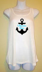 Vitamin Sea, Womens Racerback Tank Top, Beach Life Shirt, Summer Anchor Nautical