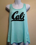 Cali Tank Top, Women's Racerback Tank, California, Women's Shirt, SALE, Summer Tank