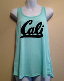 Cali Tank Top, Women's Racerback Tank, California, Women's Shirt, SALE, Summer Tank