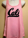 Cali Tank Top, Women's Racerback Tank, California, Women's Shirt, SALE, Summer Tank