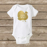 Little Turkey, Happy Thanksgiving, Fall Baby Onesie, Thanksgiving Onesie, Baby Shower