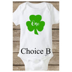 Baby's First St Patrick's Day, Shamrock Onesie, First Birthday ONE