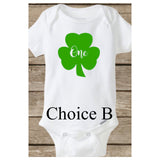 Baby's First St Patrick's Day, Shamrock Onesie, First Birthday ONE