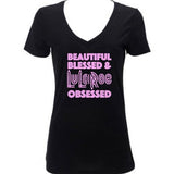 LuLaRoe Shirt, Beautiful Blessed & Lularoe Obsessed, Women's Vneck, LLR, Women's Shirt