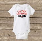 My First Christmas, Baby's First Christmas Onesie 2017, Santa Claus, Holiday Baby Onesie
