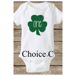 Baby's First St Patrick's Day, Shamrock Onesie, First Birthday ONE