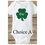 Baby's First St Patrick's Day, Shamrock Onesie, First Birthday ONE
