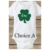 Baby's First St Patrick's Day, Shamrock Onesie, First Birthday ONE