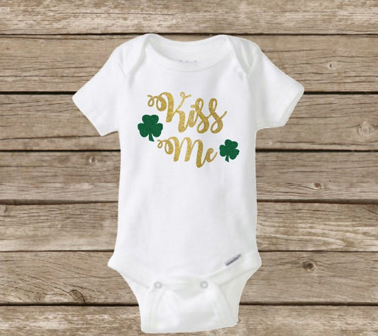 St Patrick's Day Baby Onesie, Kiss Me, Holiday