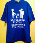 She's Eating For Two, I'm Drinking For Three. Men's pregnancy shirt
