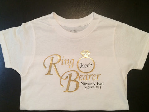 Ring Bearer Shirt, Boys Shirt, Baby Onesie, Wedding Party Shirt, Personalized