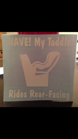 Rides Rear Facing Sticker Decal, Toddler & Baby, Kids Car Seat Vinyl Sticker, Car Window Decal