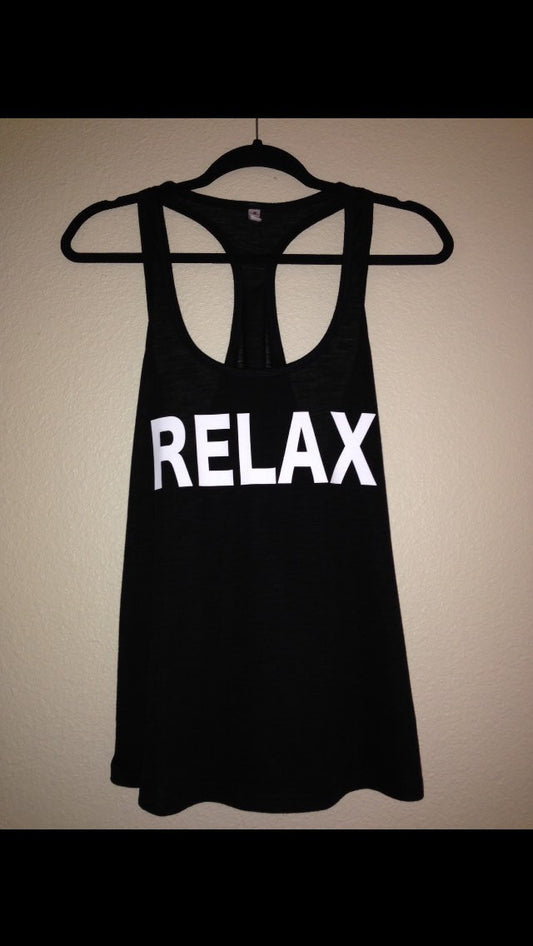 RELAX Womens Racerback Tank Top | Workout Tank Top Exercise Gym Shirt Women's Tank Top | Women's Shirt