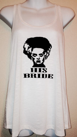 His BRIDE Frankenstein HALLOWEEN Shirt | Costume Trick OR Treat Tank Top | Women's Shirt Couples Shirts