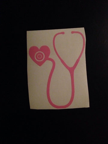 Nurse Sticker Decal Heart Stethoscope | Vinyl Car Sticker Decal | Hospital | Doctor