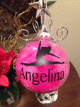 CHRISTMAS Ornament, Dance Cheer Ballerina Ballet Ornament, Pink Hot Pink