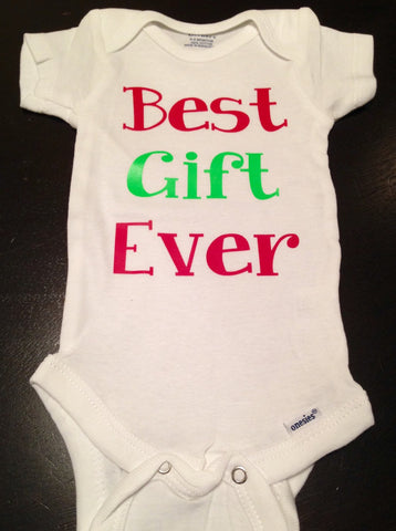 Christmas Baby Best Gift Ever Onesie,  Baby Girl Baby Boy First Merry Christmas