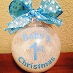BABY'S FIRST Christmas Ornament, Baby Boy, Blue
