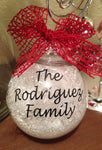 CHRISTMAS ORNAMENT Family Name Last Name Ornament, Merry Christmas, Personalized Bulb