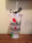 Love Has No Words Tumbler | Autism Awareness Cup Water Bottle | Custom Drinkware