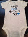 Mother's Day Onesie | Happy First Mother's Day | Baby Boy Baby Girl Onesie | New Baby | New Mommy | Heart