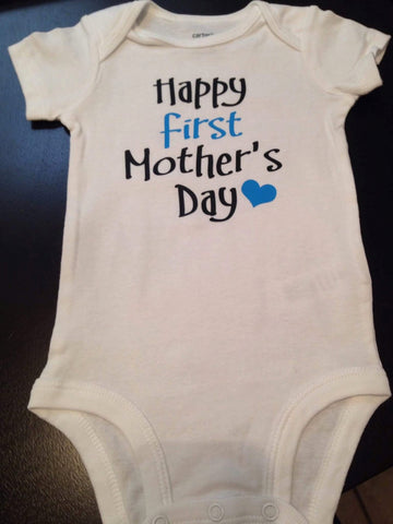 Mother's Day Onesie | Happy First Mother's Day | Baby Boy Baby Girl Onesie | New Baby | New Mommy | Heart