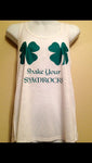 SHAKE your SHAMROCKS Womens PLUS Size Tank Top, St Patricks Day Lucky Clovers|