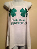 SHAKE your SHAMROCKS Womens PLUS Size Tank Top, St Patricks Day Lucky Clovers|