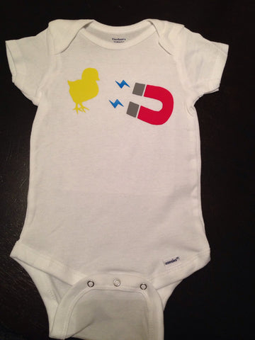 Chick Magnet Onesie, Baby Boys First Easter
