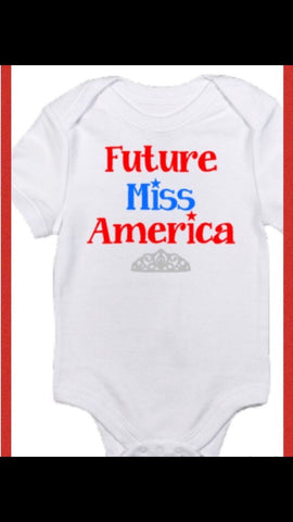 Miss America Onesie | 4th of July Baby | Fourth of July | Baby Girl Shirt | Patriotic Girl Onesie