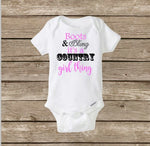 Country Girl Baby Onesie, Boots & Bling, Cowgirl Onesie