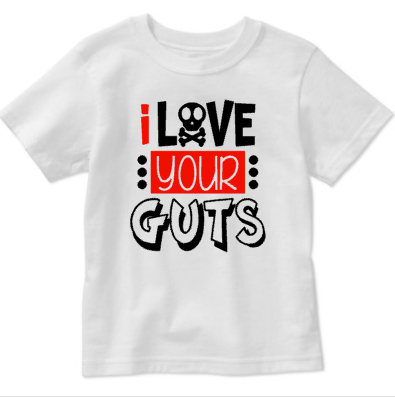 I Love Your Guts, Baby Boy Valentine’s Day Skull Shirt