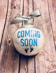 Coming Soon Baby Christmas Ornament Announcement