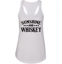 Sunshine and Whiskey Women’s Racerback Tank Top Shirt