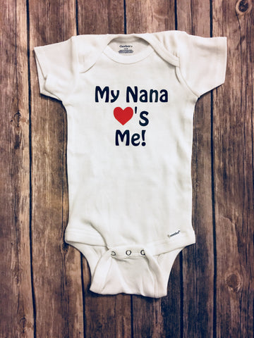 My Nana Loves Me Onesie / I Love Grandma Shirt / Mother's Day / New Mom Shirt / I Love Nana / Kids Shirt