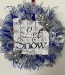 Let it Snow Handmade Christmas Holiday Wreath