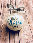 Coming Soon Baby Christmas Ornament Announcement
