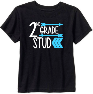 Boys Back to School Shirt, Custom, 2nd Grade Stud