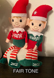 Christmas Personalized Plush Elves, Elf on the Shelf, Boy or Girl, Ornament Decor