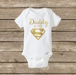 Daddy Is My Superhero Superman Baby Onesie, Baby Shower, Father’s Day