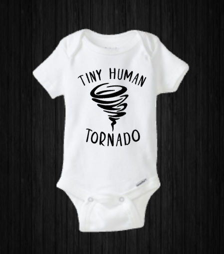 Tiny Human Tornado Funny Baby Onesie