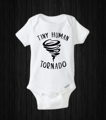 Tiny Human Tornado Funny Baby Onesie