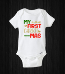 My First Christmas Baby Holiday Onesie Shirt
