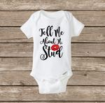 Tell me about it Stud, Baby Girl Onesie, Grease Baby, Pink Ladies, Glitter Red Lips