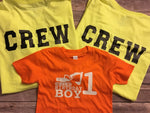 Toddler Kids Birthday Boy Construction Tractor Demolition Crew Shirts Matching