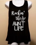 Women's Tank Top, Rockin the Aunt Life, I Love My Aunt, Proud Aunt, Rock n Roll