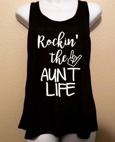 Women's Tank Top, Rockin the Aunt Life, I Love My Aunt, Proud Aunt, Rock n Roll