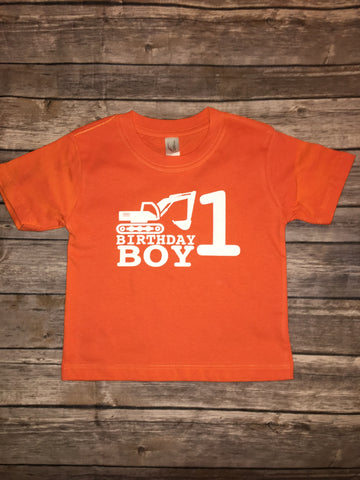 Toddler Kids Birthday Boy Construction Tractor Demolition Crew Shirts Matching