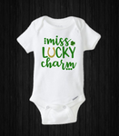 Miss Lucky Charm, Baby Girl St Patricks Day Onesie